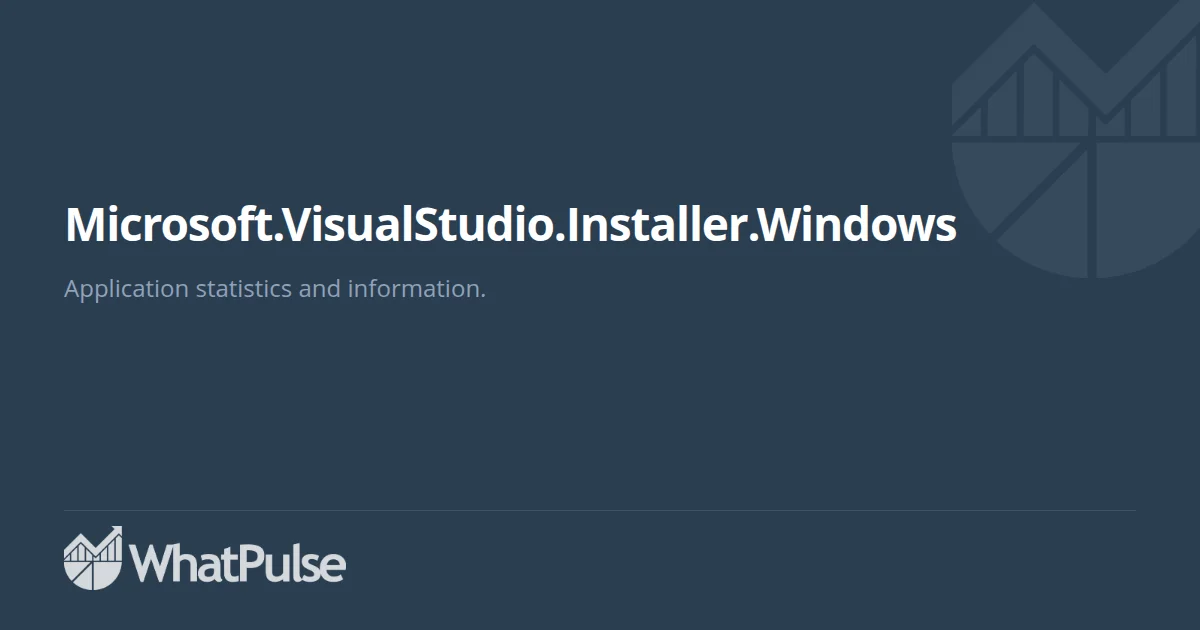 Visual Studio Installer Application Statistics | WhatPulse: Track and ...