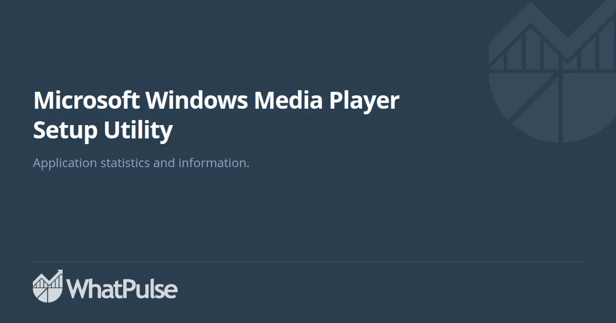 Microsoft Windows Media Player Setup Utility Application Statisti ...