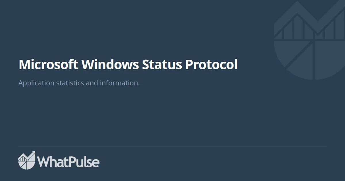 Microsoft Windows Status Protocol Application Statistics | WhatPulse ...