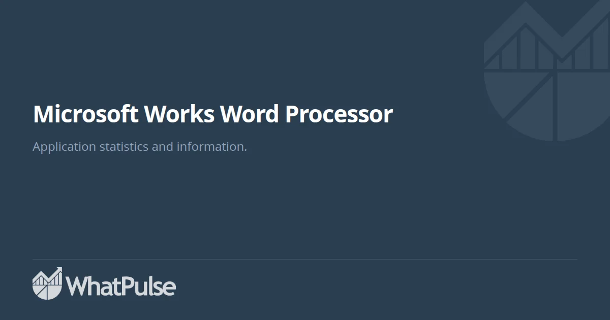 Microsoft Works Word Processor Application Statistics | WhatPulse ...