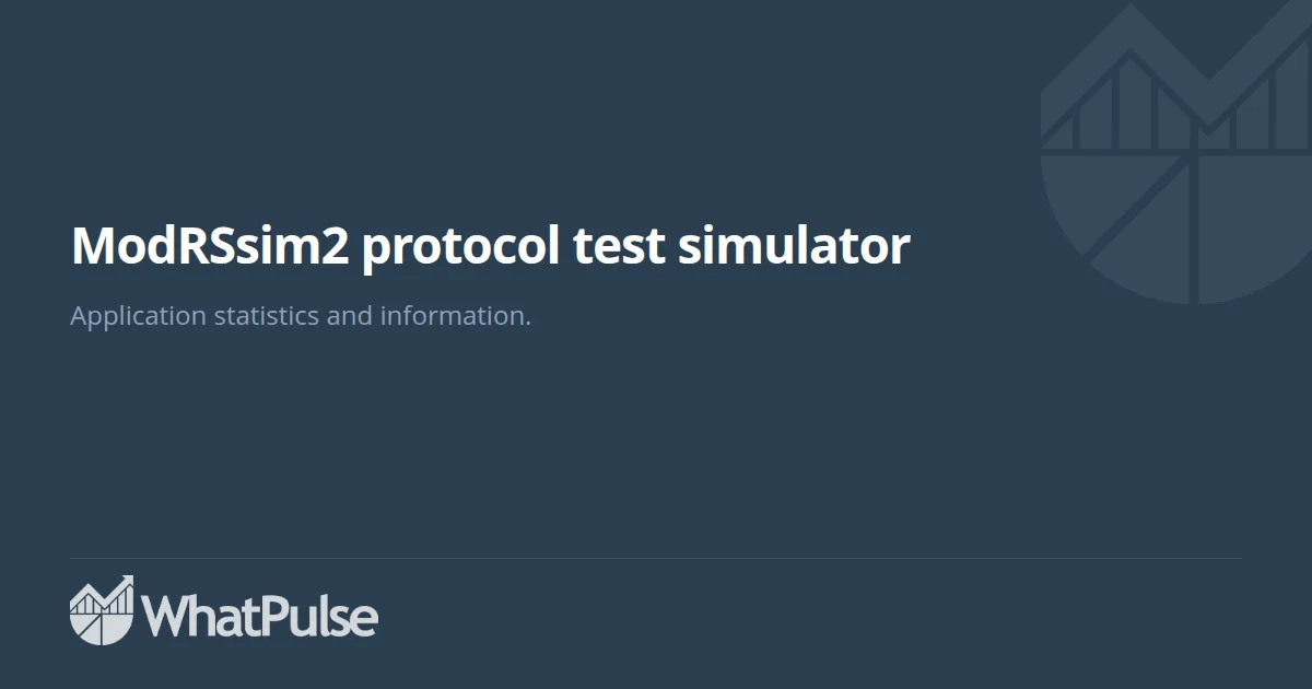 ModRSsim2 protocol test simulator Application Statistics | WhatPulse ...