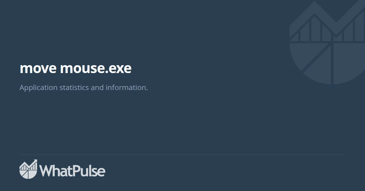 move mouse.exe Application Statistics | WhatPulse: Track and analyze ...