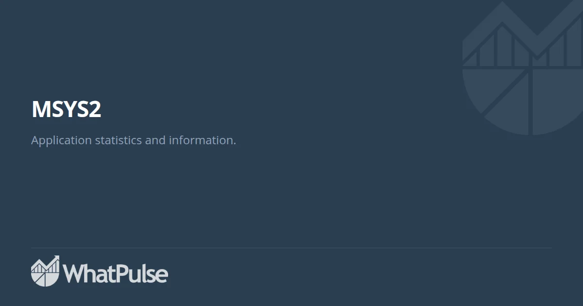 MSYS2 Application Statistics | WhatPulse: Track and analyze your ...