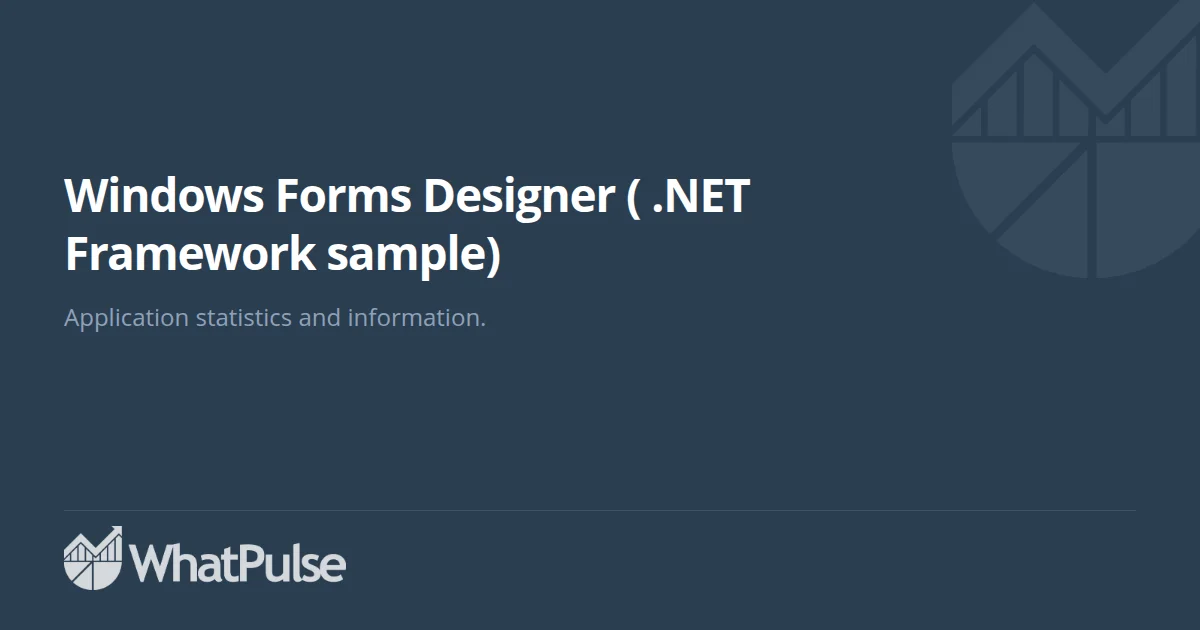 Windows Forms Designer ( .NET Framework sample) Application Stati ...