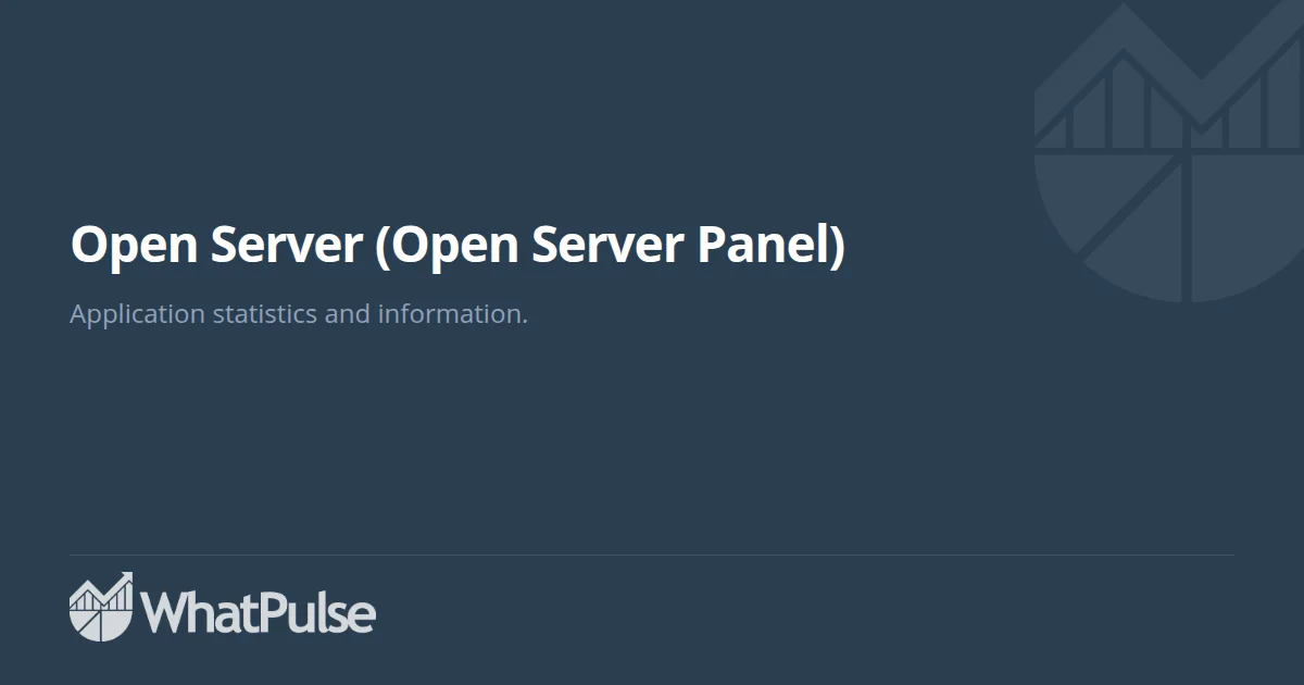 Open Server (Open Server Panel) Application Statistics | WhatPulse ...