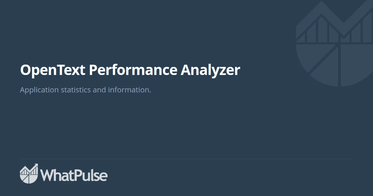 OpenText Performance Analyzer Application Statistics | WhatPulse: Track ...