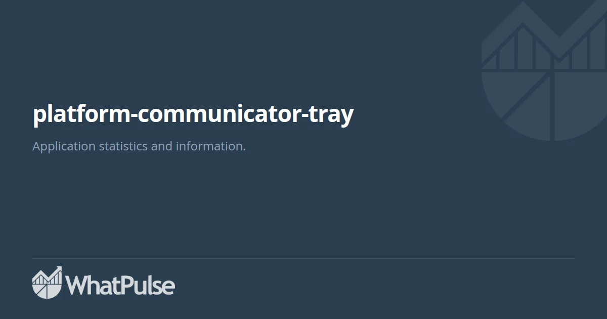 platform-communicator-tray Application Statistics | WhatPulse: Track ...