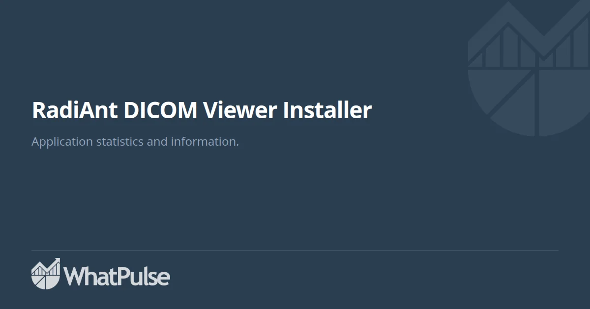 RadiAnt DICOM Viewer Installer Application Statistics | WhatPulse ...