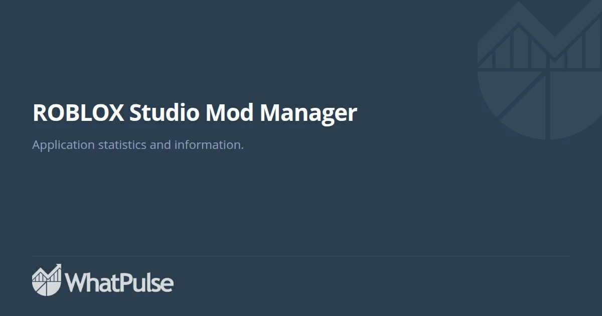 ROBLOX Studio Mod Manager Application Statistics | WhatPulse: Track and ...