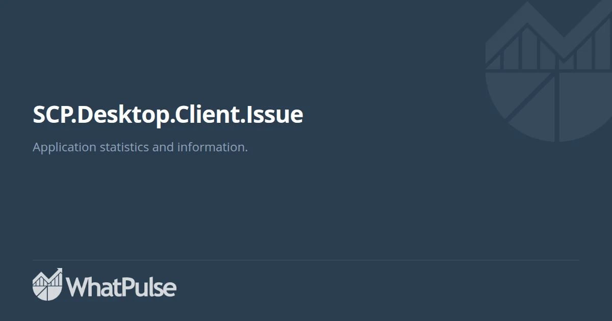 SCP.Desktop.Client.Issue Application Statistics | WhatPulse: Track and ...
