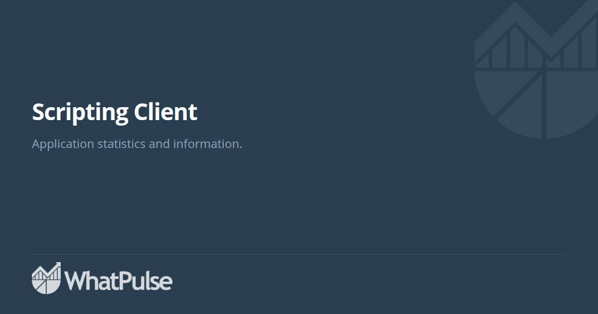 Scripting Client Application Statistics | WhatPulse: Track and analyze ...