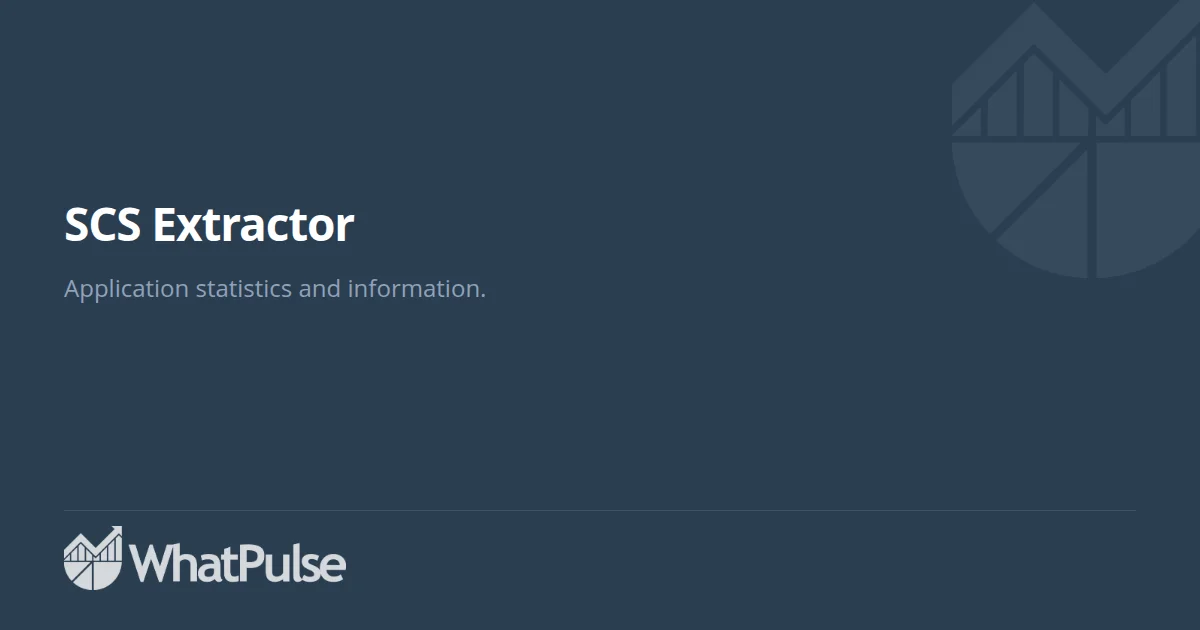 SCS Extractor Application Statistics | WhatPulse: Track and analyze ...