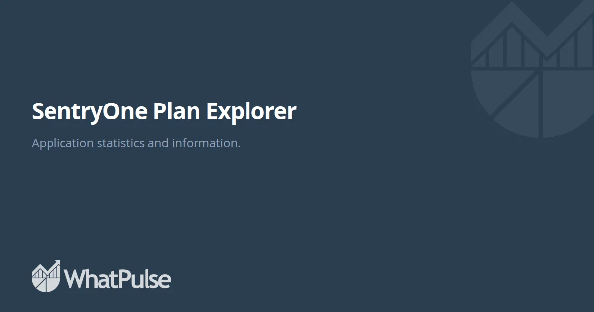 SentryOne Plan Explorer Application Statistics | WhatPulse: Track and ...