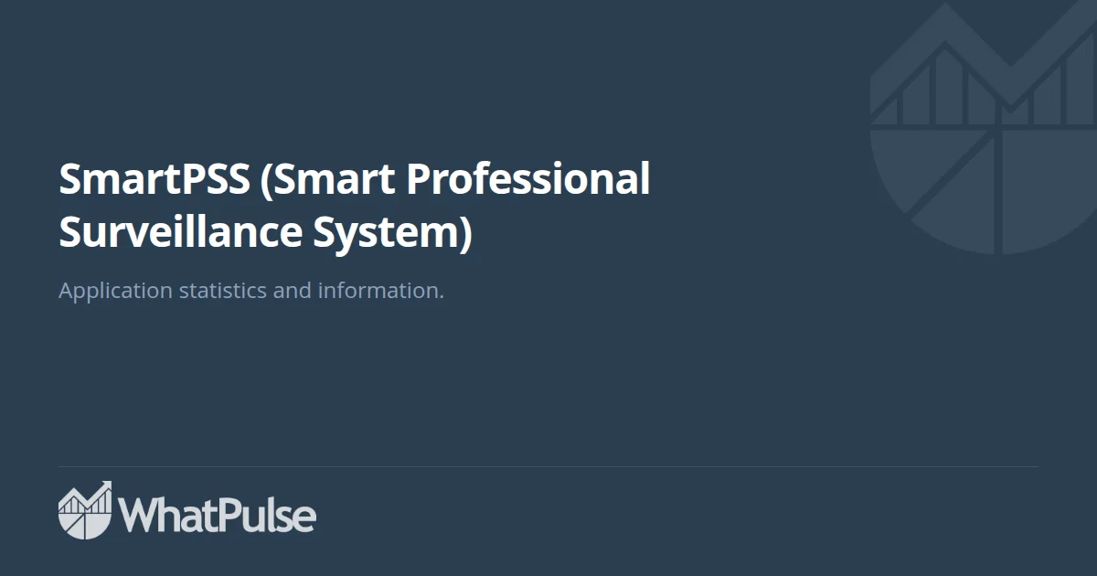 SmartPSS (Smart Professional Surveillance System) Application Sta ...