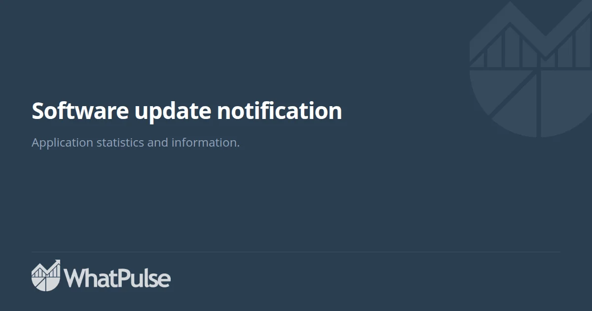 Software update notification Application Statistics | WhatPulse: Track ...