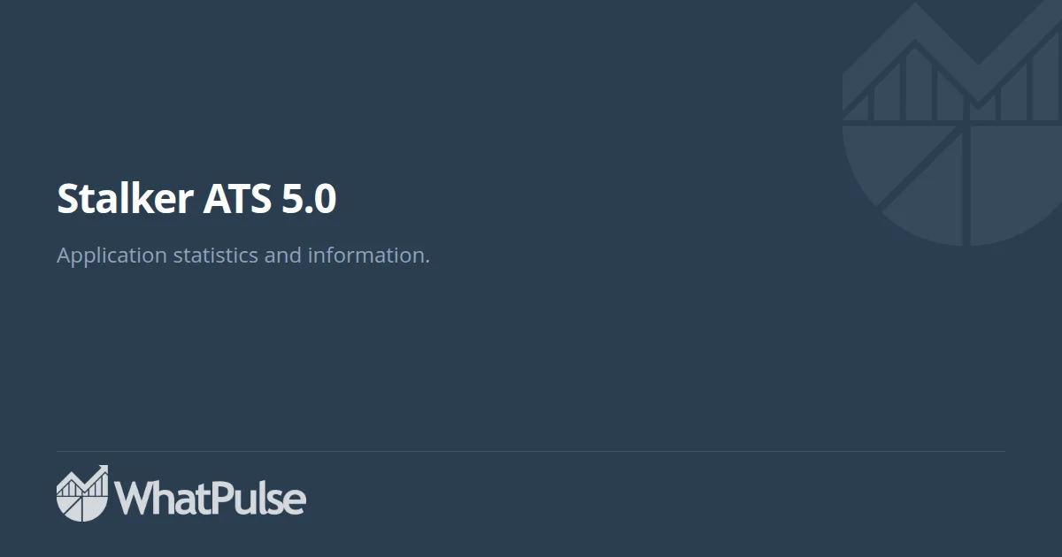 Stalker ATS 5.0 Application Statistics | WhatPulse: Track and analyze ...