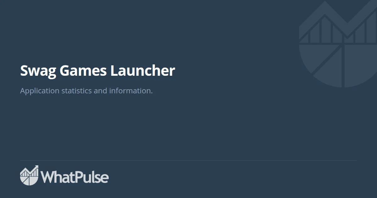 Swag Games Launcher Application Statistics | WhatPulse: Track and ...