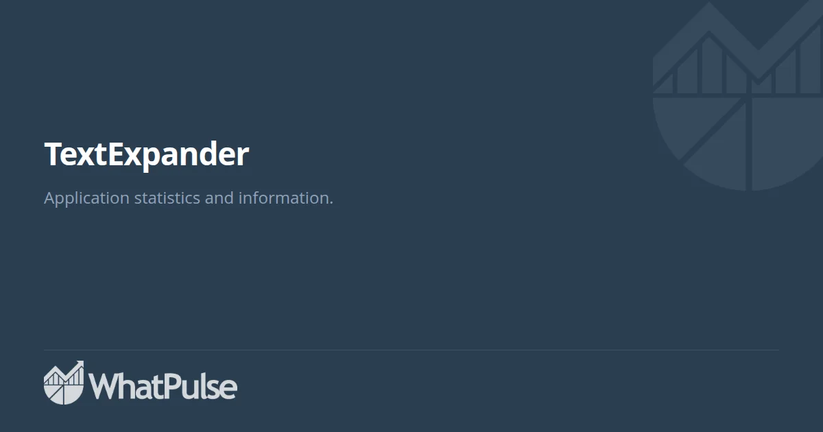TextExpander Application Statistics | WhatPulse: Track and analyze your ...
