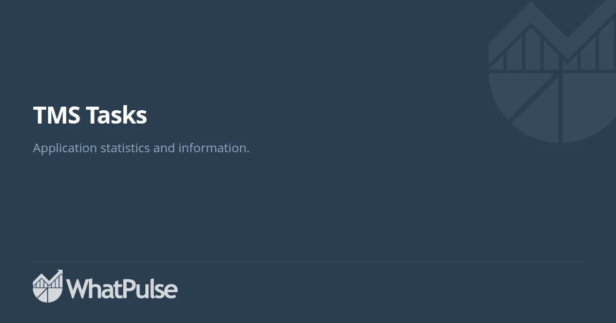 TMS Tasks Application Statistics | WhatPulse: Track and analyze your ...