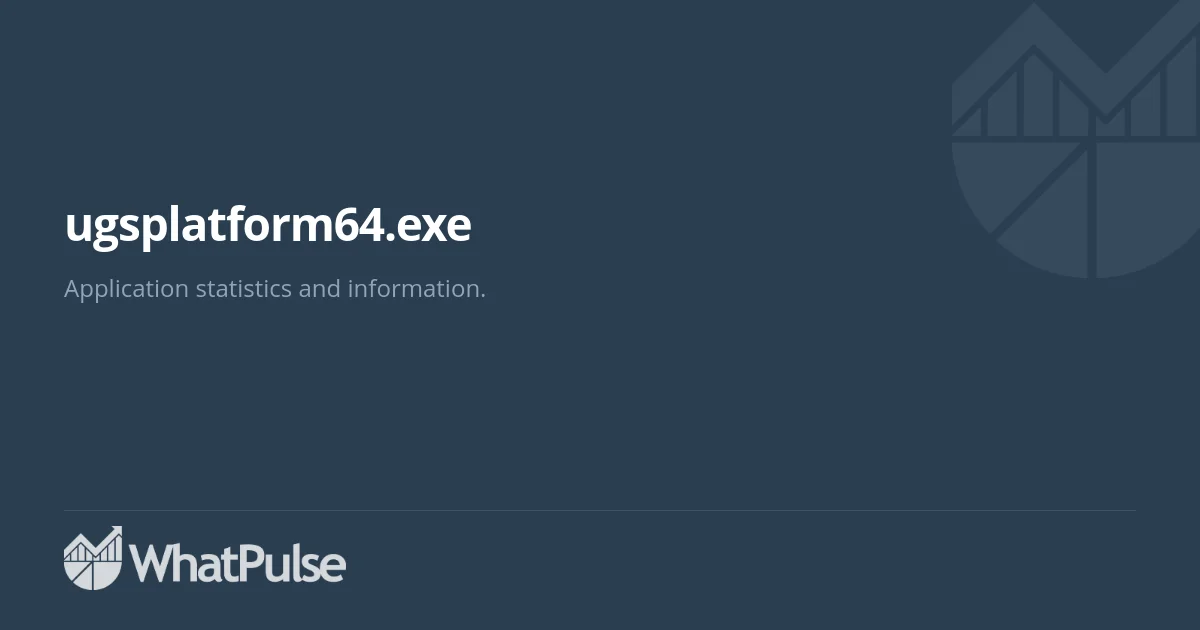 UGS Platform (ugsplatform64.exe) Application Statistics | WhatPulse ...
