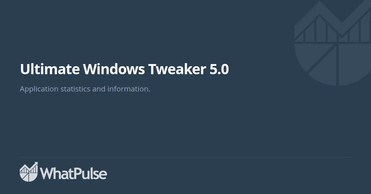 Ultimate Windows Tweaker 5.0 Application Statistics | WhatPulse: Track ...