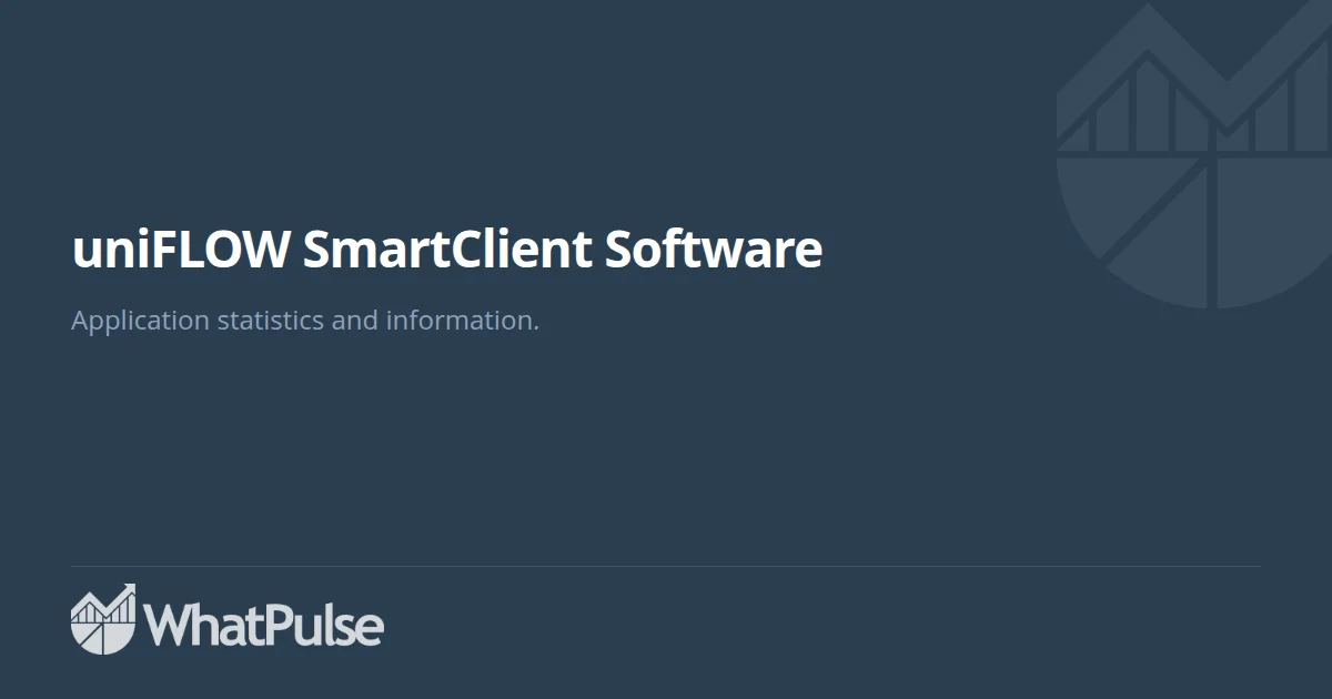 uniFLOW SmartClient Software Application Statistics | WhatPulse: Track ...