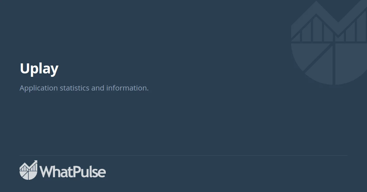 Uplay Application Statistics | WhatPulse: Track and analyze your ...