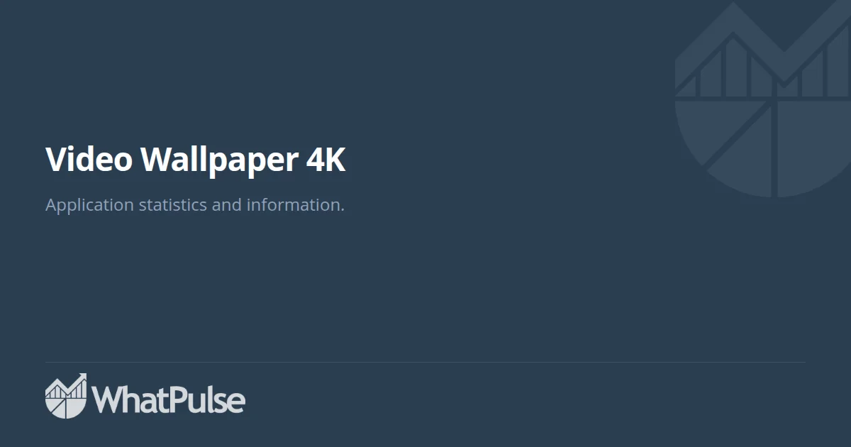 Video Wallpaper 4K Application Statistics | WhatPulse: Track and ...