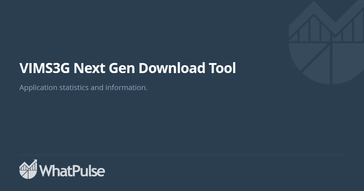 VIMS3G Next Gen Download Tool Application Statistics | WhatPulse: Track ...