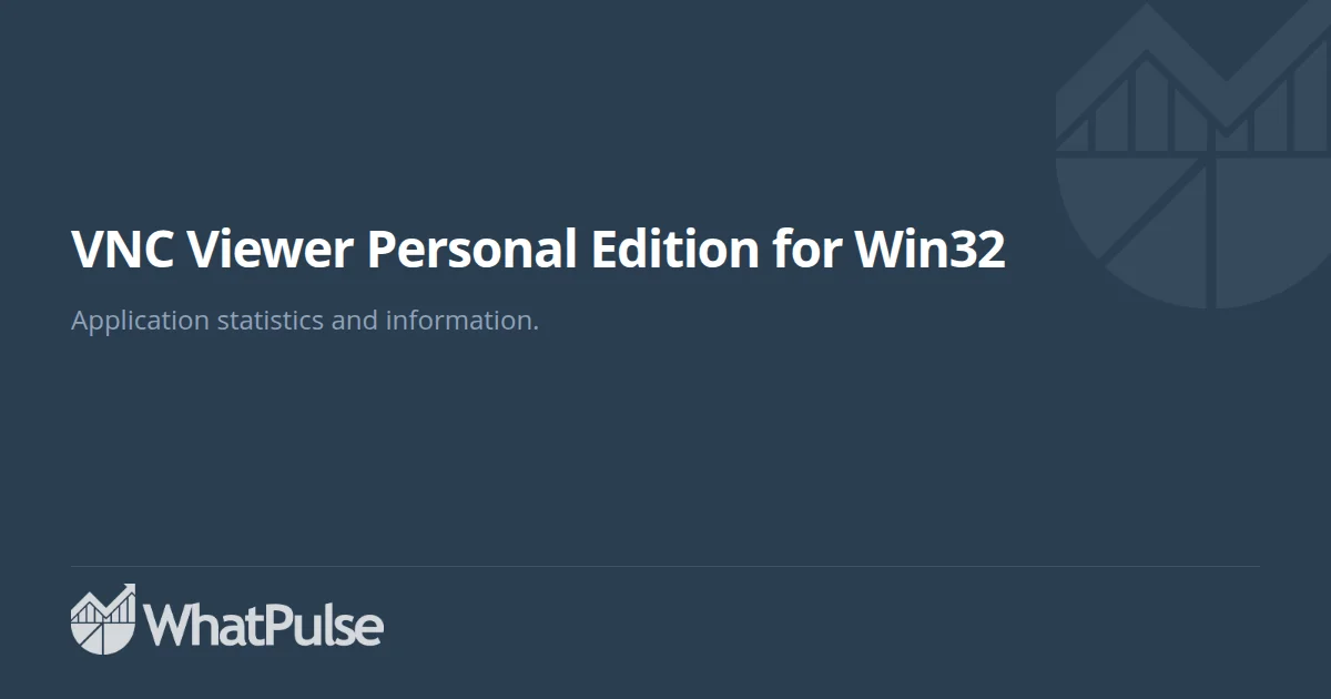 VNC Viewer Personal Edition for Win32 Application Statistics ...