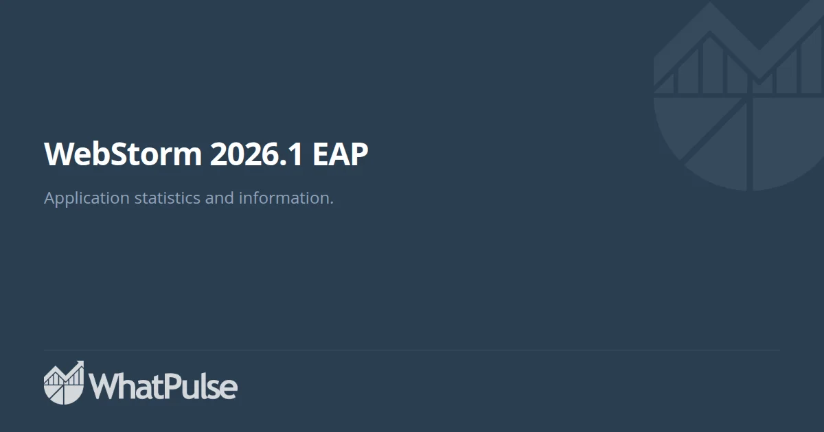 WebStorm 2026.1 EAP Application Statistics | WhatPulse: Track and ...