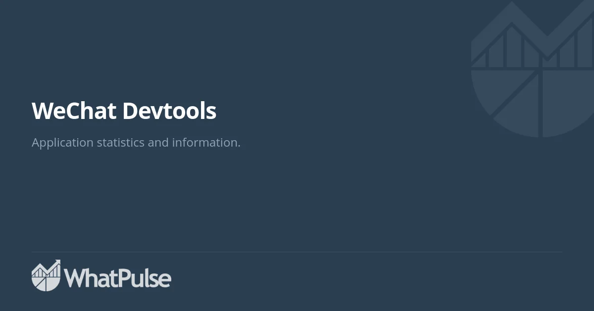 WeChat Devtools Application Statistics | WhatPulse: Track and analyze ...