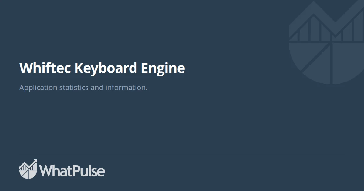 Whiftec Keyboard Engine Application Statistics | WhatPulse: Track and ...