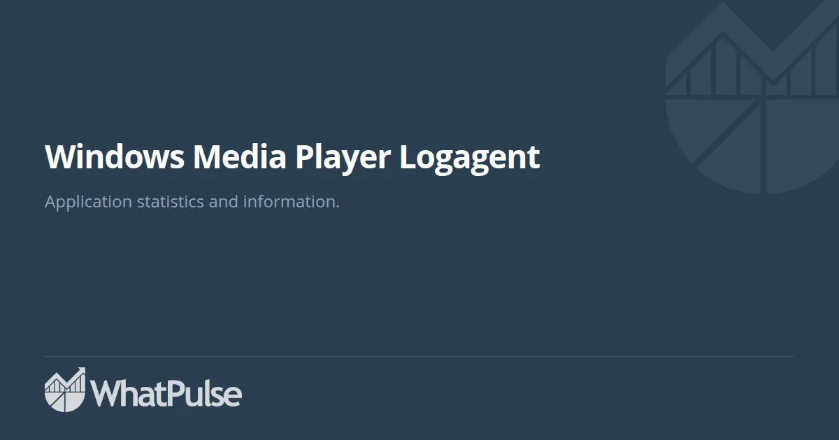 Windows Media Player Logagent Application Statistics | WhatPulse: Track ...