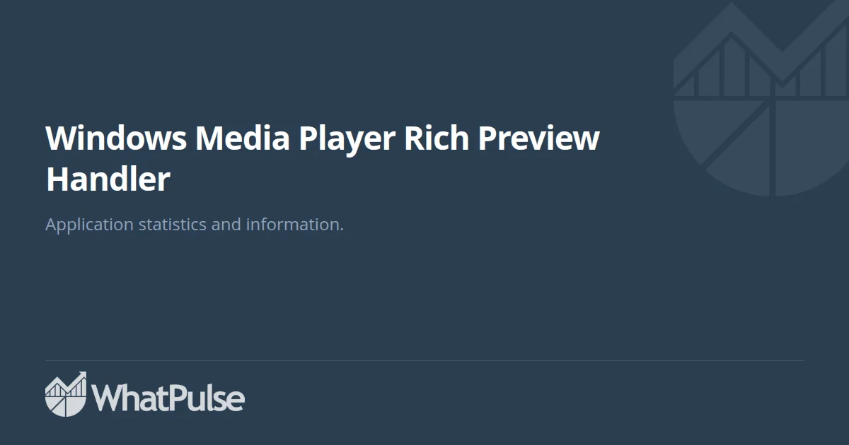 Windows Media Player Rich Preview Handler Application Statistics ...