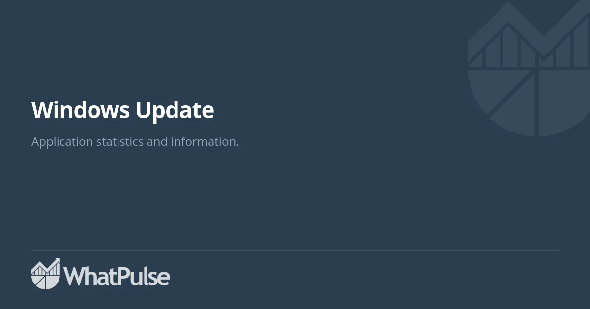 Windows Update Application Statistics | WhatPulse: Track and analyze ...