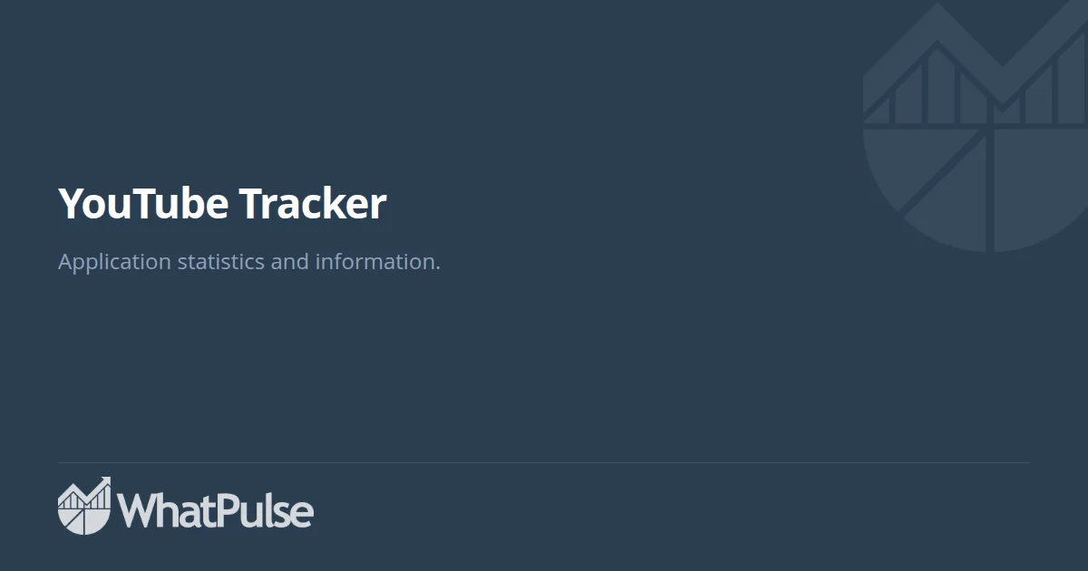 YouTube Tracker Application Statistics | WhatPulse: Track and analyze ...
