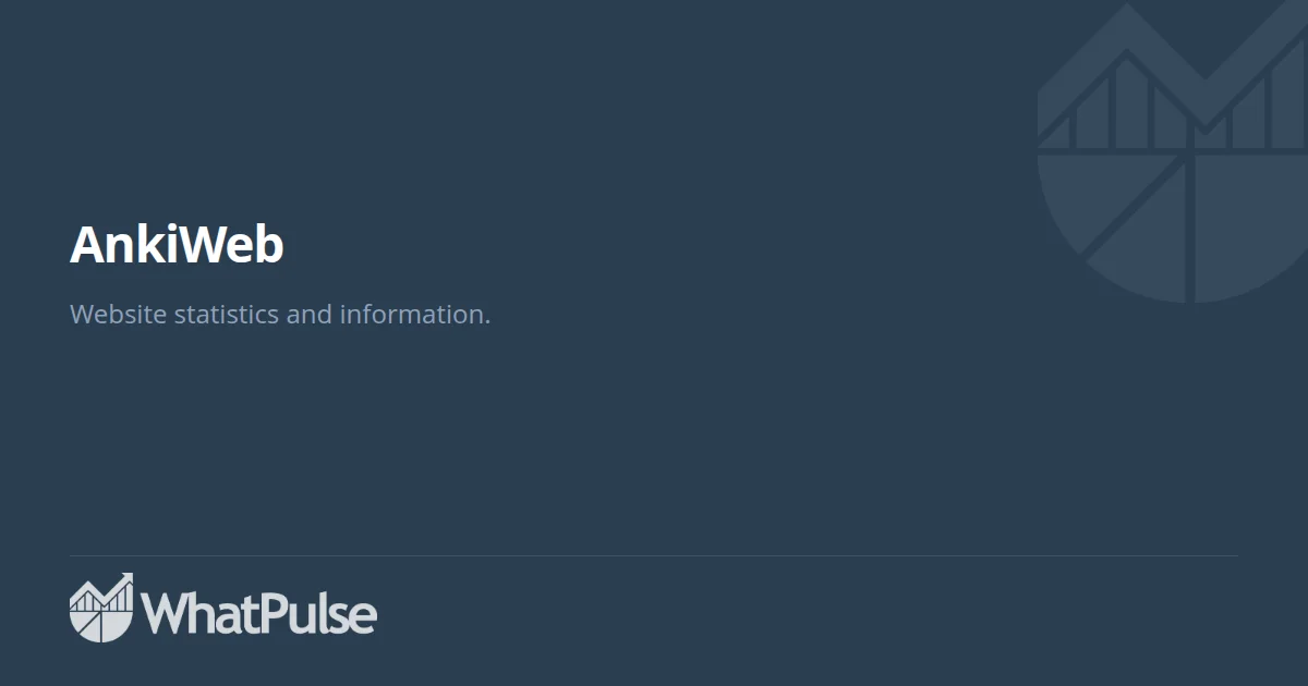 AnkiWeb Website Statistics | WhatPulse: Track and analyze your productivity