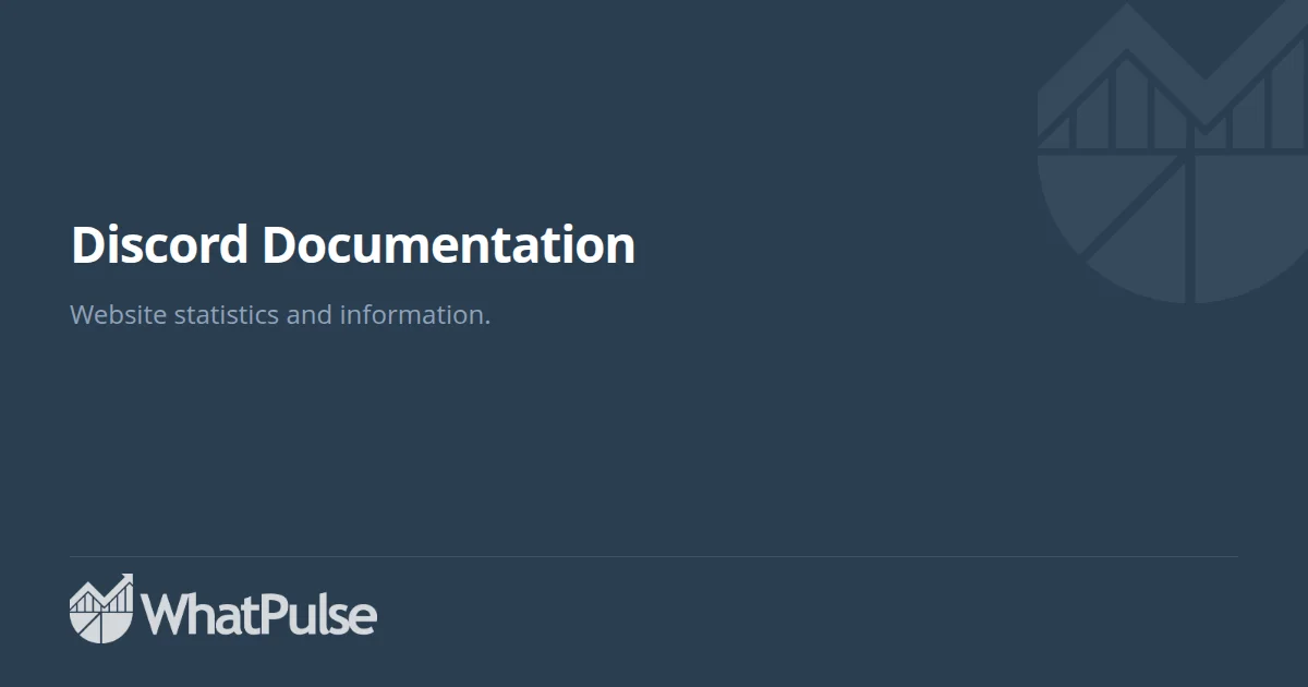 Discord Documentation Website Statistics | WhatPulse: Track and analyze ...