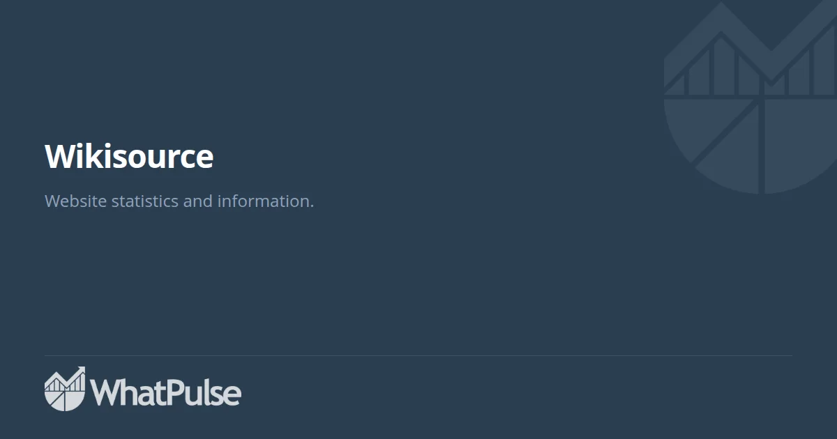 Wikisource Website Statistics | WhatPulse: Track and analyze your ...