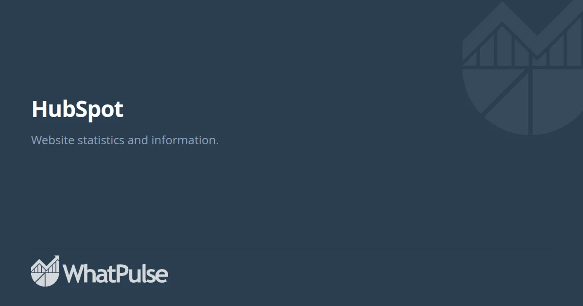 HubSpot Website Statistics | WhatPulse: Track and analyze your productivity