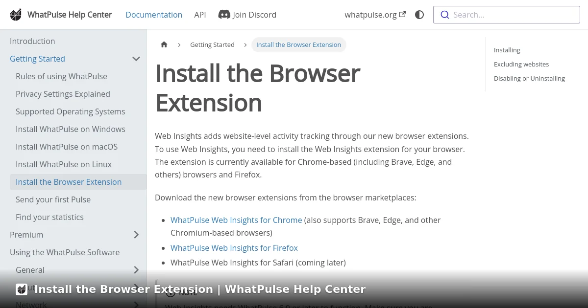 Install the Browser Extension | WhatPulse Help Center