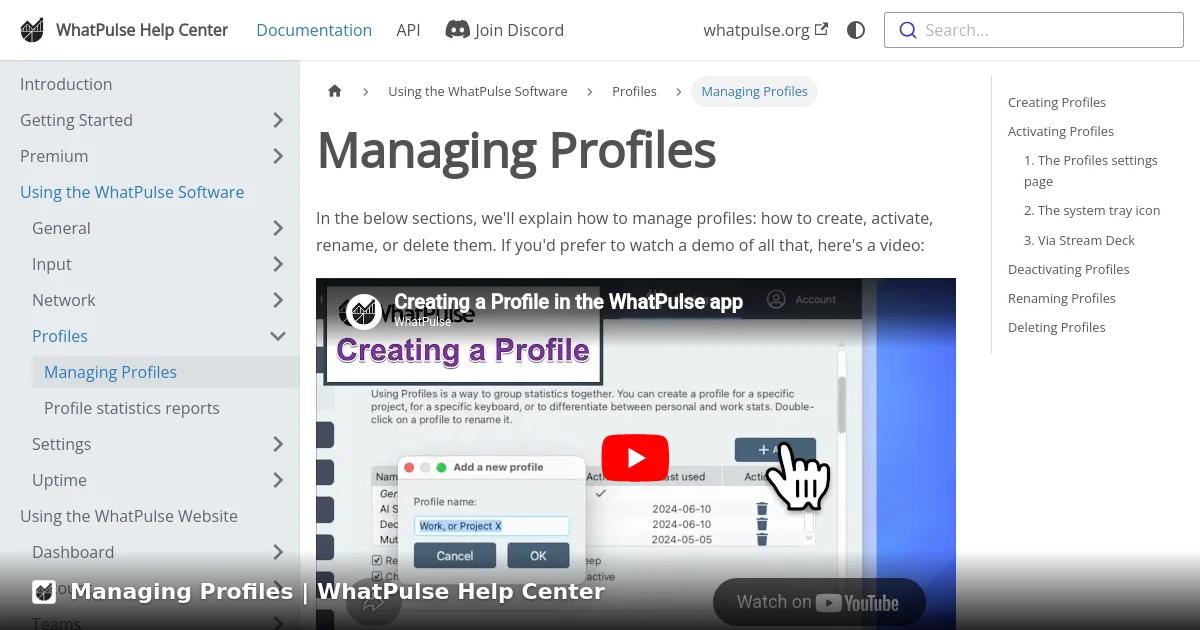 Managing Profiles | WhatPulse Help Center