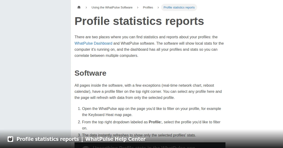 Profile statistics reports | WhatPulse Help Center