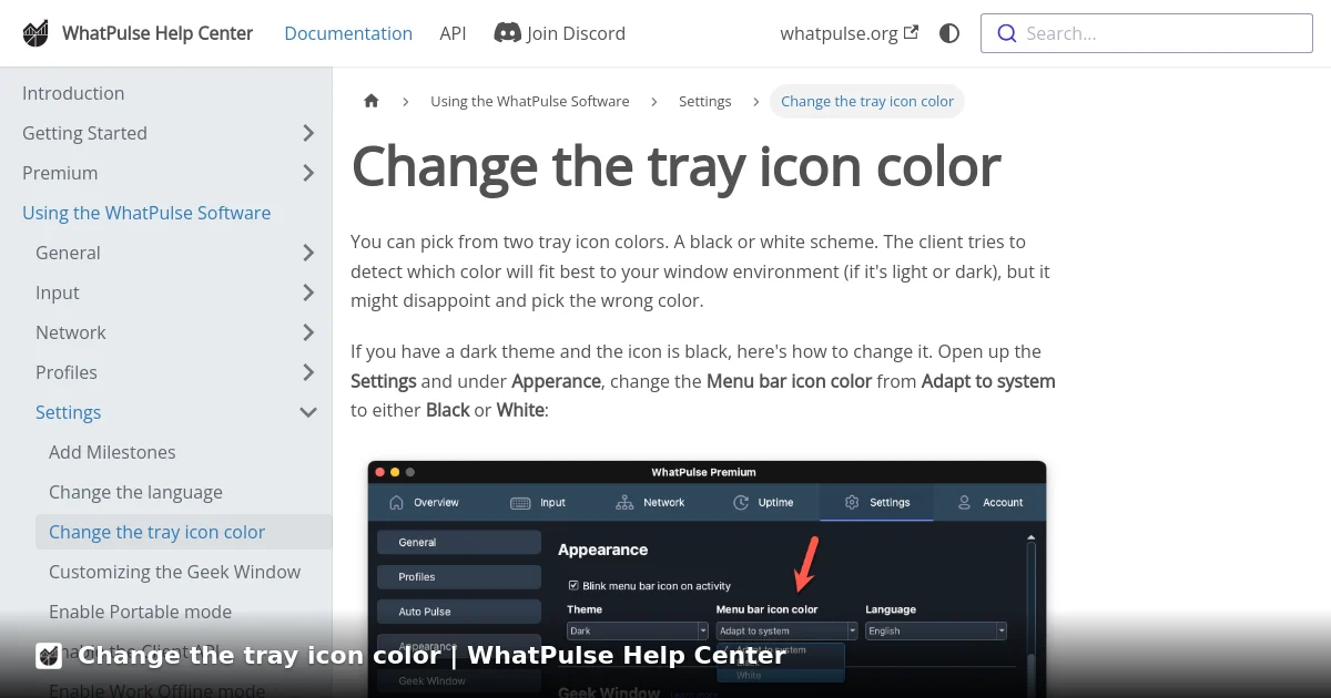 Change the tray icon color | WhatPulse Help Center
