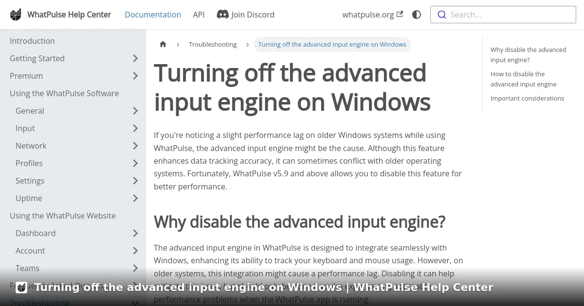 Turning off the advanced input engine on Windows | WhatPulse Help Center
