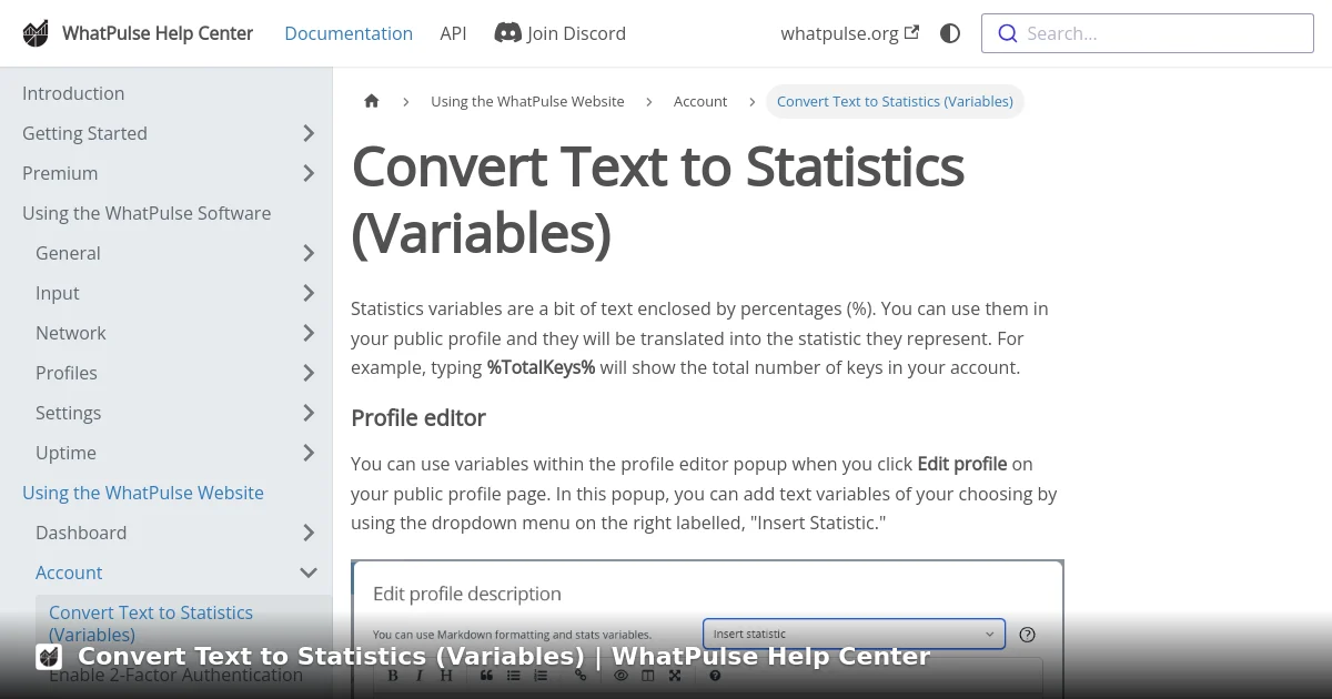 Convert Text to Statistics (Variables) | WhatPulse Help Center