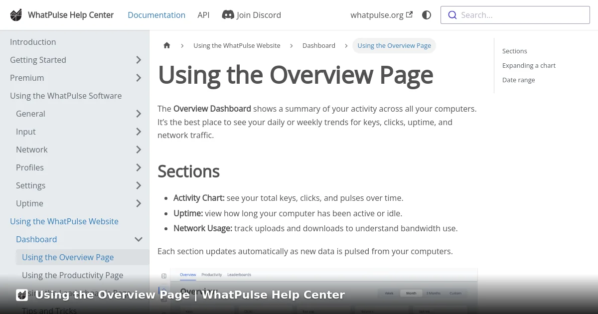 Using the Overview Page | WhatPulse Help Center